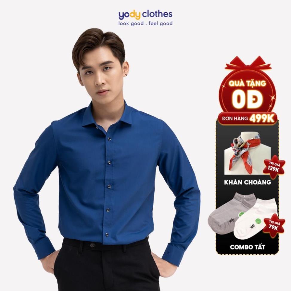 xa 12.12 Xả Áo sơ mi nam YODY chất lụa nến cao cấp chống nhăn nhàu thoáng mát SPM4001 2021 * *