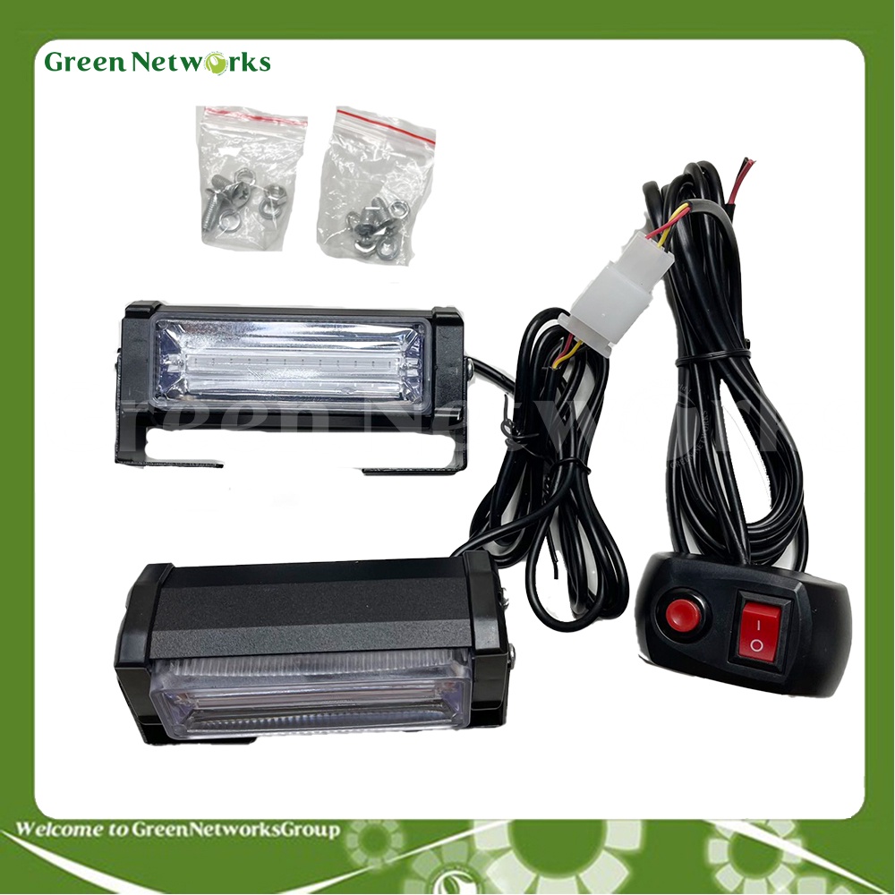 Đèn LED nhấp nháy xanh đỏ kiểu police, đèn khẩn cấp cho các loại xe tải và xe ô tô (12V) - GreenNetWorks