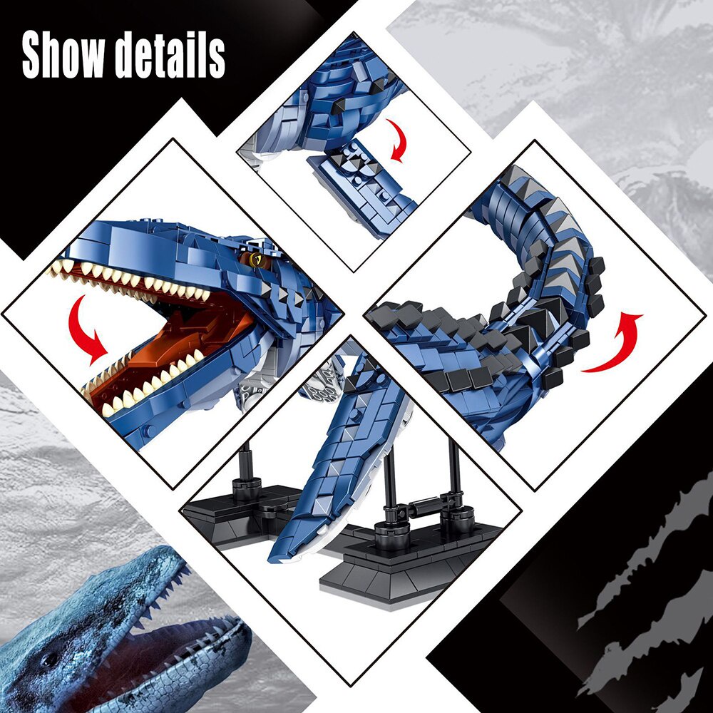 Đồ chơi Lắp ráp Mô hình Khủng long bạo chúa Panlos 611006 611005 Dinosaur Brontosaurus Grey Despotic Dragon