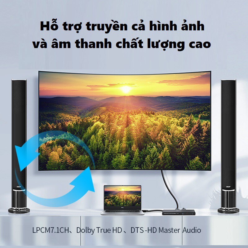 HDMI Splitter 1 in 2 out Unitek 118A - Bộ chia HDMI Unitek 1 vào 2 ra hỗ trợ 4k V118A