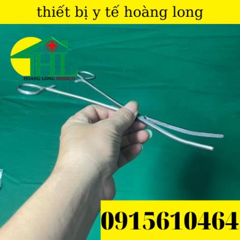 Panh Y Tế, Panh Gắp Phẫu Thuật, Pen Kẹp Y Tế, Panh Cong Không Mấu 24cm - Hàng Pakistan