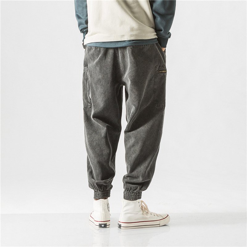 Quần jogger thô trơn basic unisex