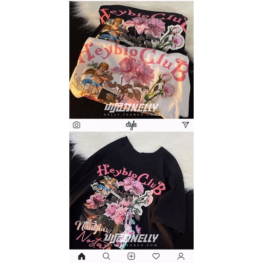 Áo phông nelly heybig sale (có sẵn) hoa hồng tự do 19