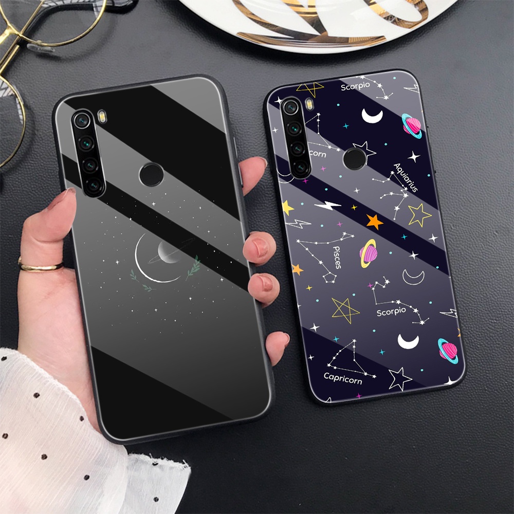 Ốp Điện Thoại Kính Cường Lực Cứng Họa Tiết Galaxy Hoạt Hình Cho Redmi Note 7 8 9 6 Pro 8T 9T 10 5G
