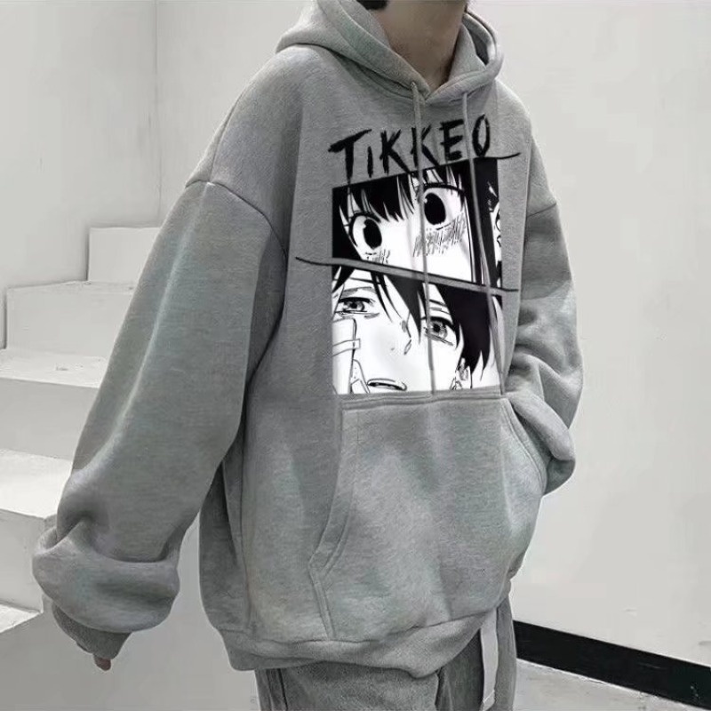 Áo Khoác Hoodie Tay Dài Dáng Rộng In Hình Anime Thời Trang Thu Đông Cho Nam Và Nữ Size M-8XL