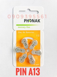 Pin Máy Trợ Thính Phonak A13 Vỉ 6 Viên