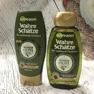🌸Bộ gội xả ủ dưỡng Garnier Wahre Schatze Olive dành để phục hồi tóc rất khô và hư tổn