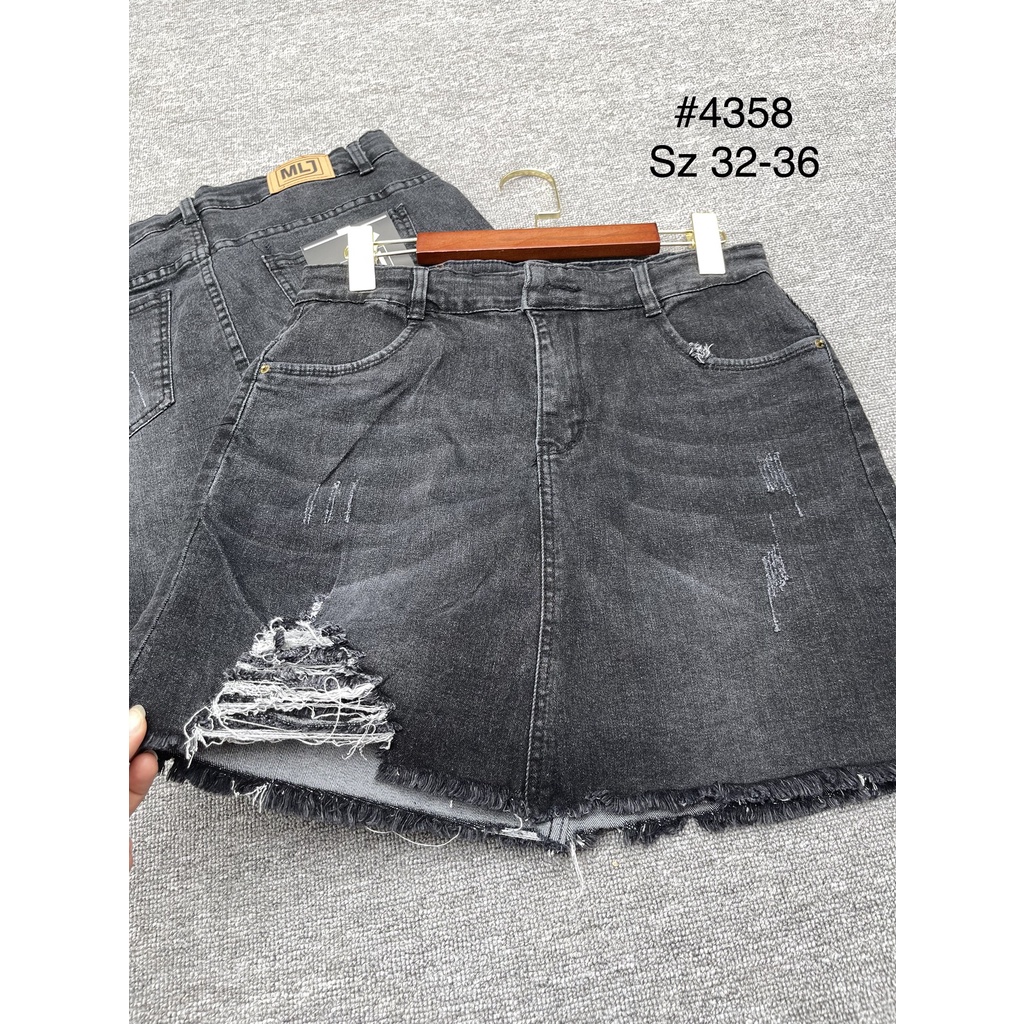[60-90kg] Quần váy jean BIGSIZE lưng cao phom A, ngắn trên gối bên trong có quần short, co dãn mạnh 4358 MoliJeans MLJ