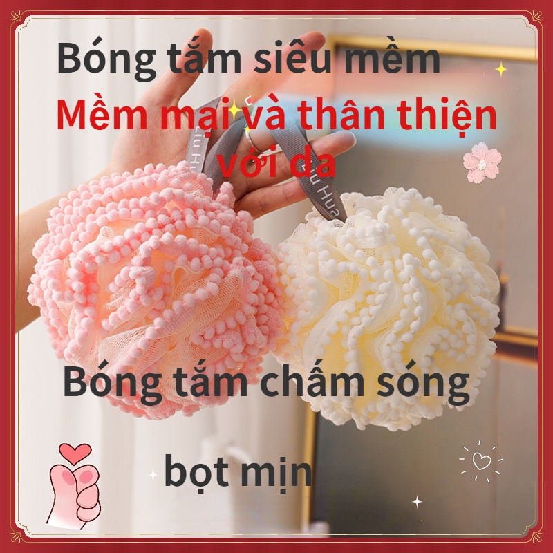 Bông tắm tẩy tế bào chết toàn thân Bath Ball Quả bóng bọt biển Lưới mềm ren Bóng tắm màu rắn Sữa tắm Sữa tắm Đồ dùng trong phòng tắm Bông hoa mềmBông Tắm Hình Hoa Mềm Mại Sử Dụng Kép Chất Lượng Cao