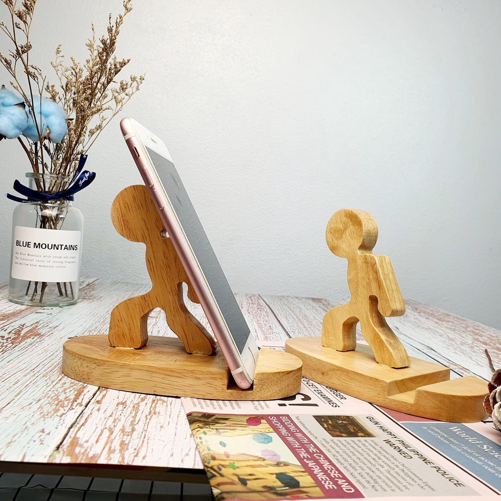 Giá đỡ điện thoại nhiều hình ngộ nghĩnh đáng yêu chất liệu gỗ tự nhiên Minhome