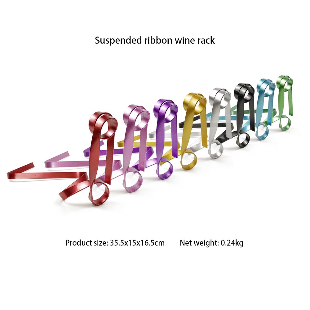 Giá Đỡ Chai Rượu Vang Bằng Sắt Phối Ruy Băng Nhiều Màu Độc Đáo Trang Trí Nhà Cửa / Quán Bar