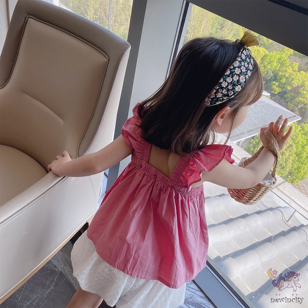 Áo không tay hai dây chất liệu co giãn phong cách Hàn Quốc dành cho bé gái