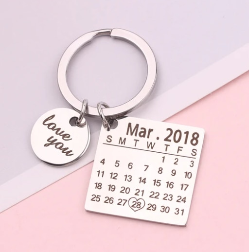 Móc Khóa Thép Không Gỉ Có Lịch Tùy Chỉnh