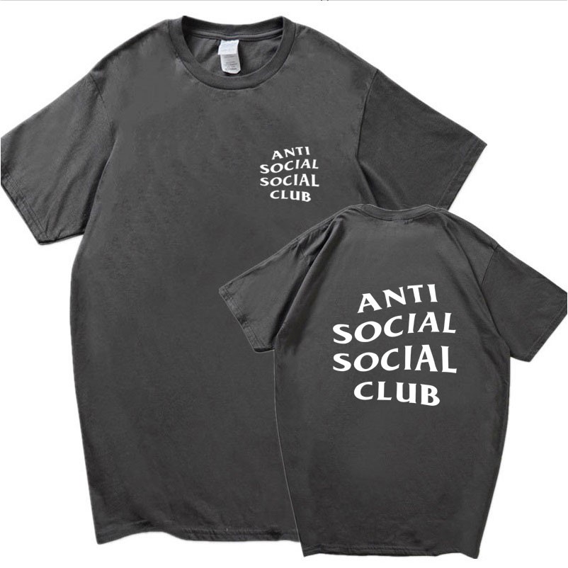 ANTI SOCIAL SOCIAL CLUB Áo Thun Cotton Cổ Tròn In Chữ Anti Social Club Thời Trang 2020 Mới Cho Nam Và Nữ