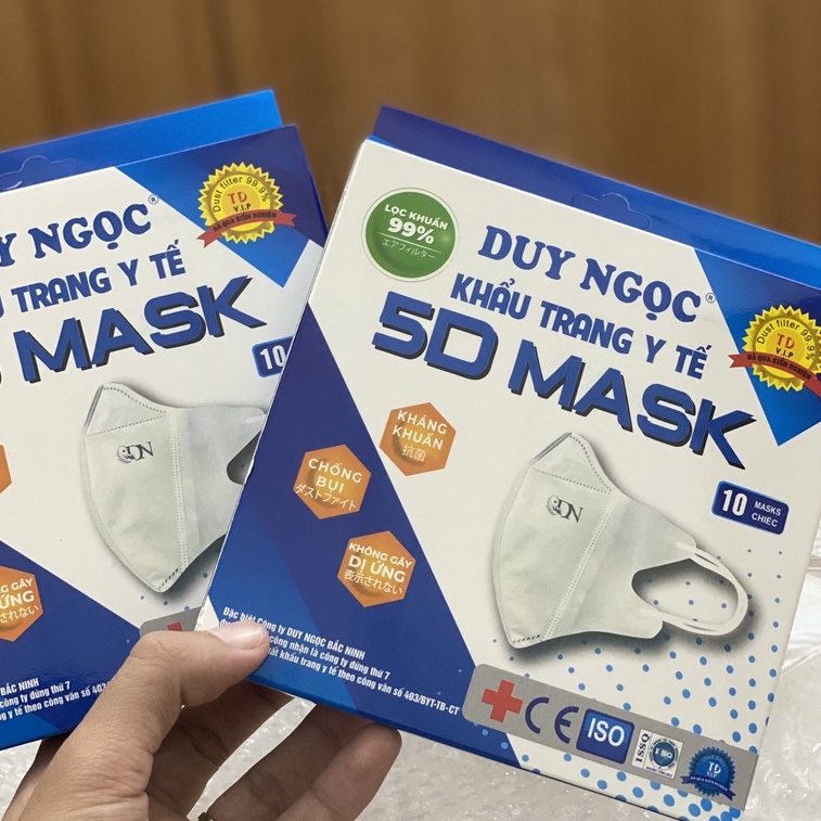 Khẩu trang y tế 5D Mask quai thun dày dặn siêu tiện lợi