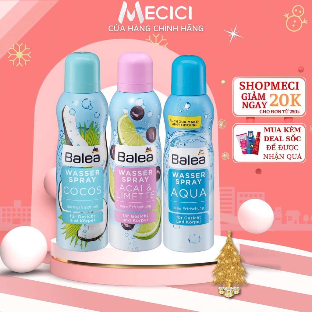 Xịt khoáng cấp ẩm tức thời, làm mát và dịu da Balea 150ml, nội địa Đức - Shop Mecici