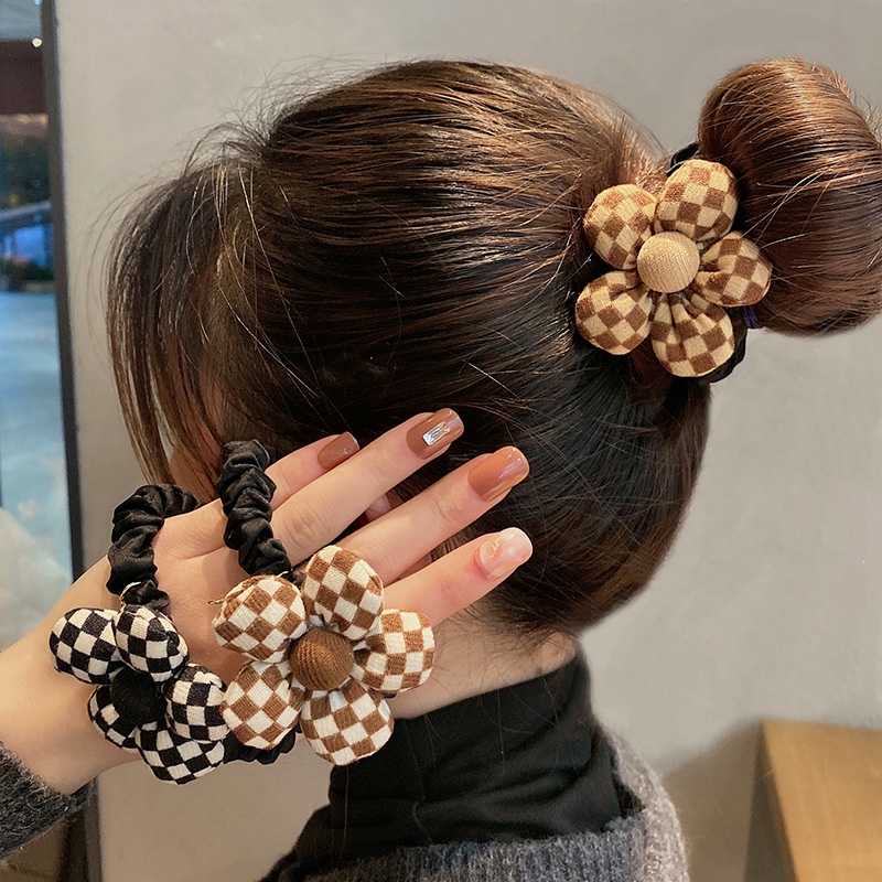 Dây Cột Tóc Cao Su Hình Bông Hoa Nhỏ Dễ Thương Thời Trang Thu Đông Hàn Quốc
