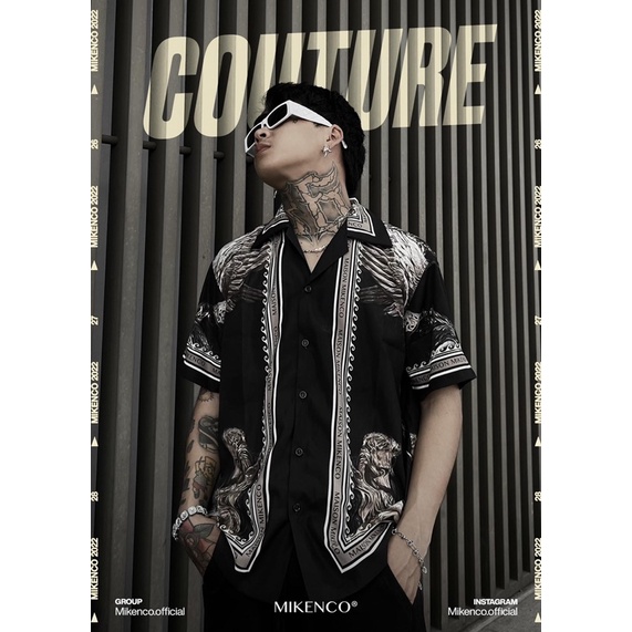 Sơ mi ngắn tay chính hãng Mikenco FLAME SHIRT