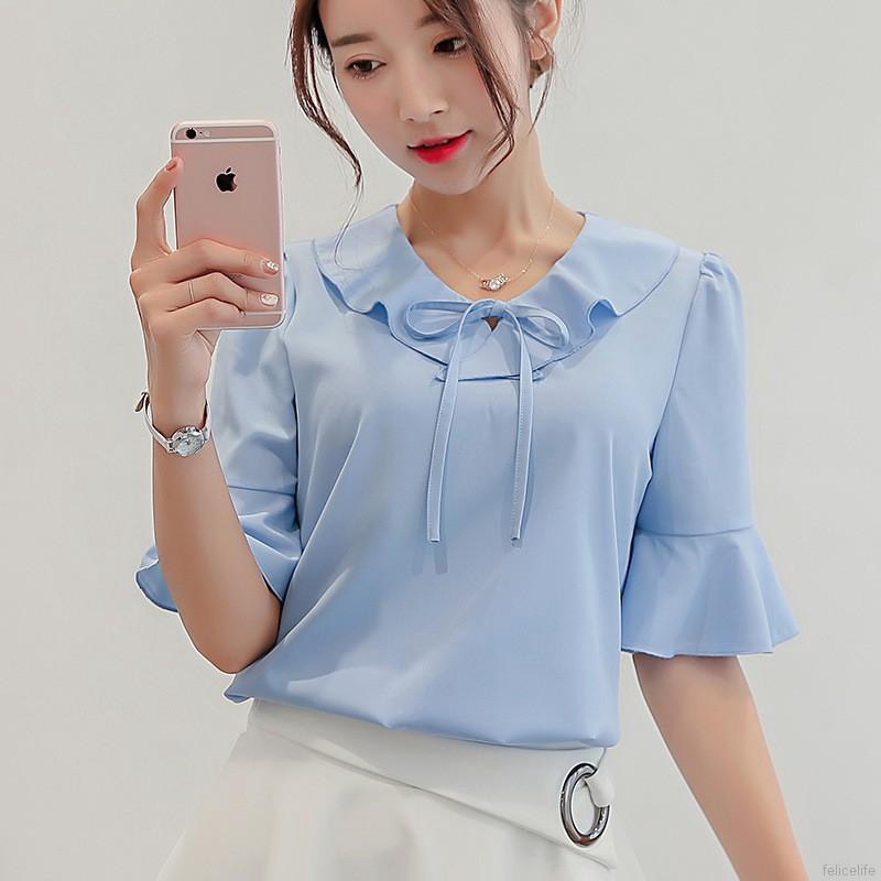 Áo kiểu Hàn Quốc mùa xuân vải chiffon