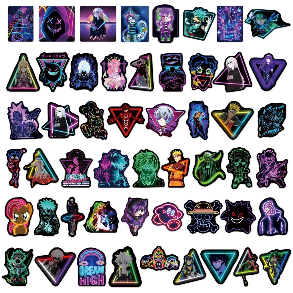 Hình dán sticker anime phong cách neon - DB.050