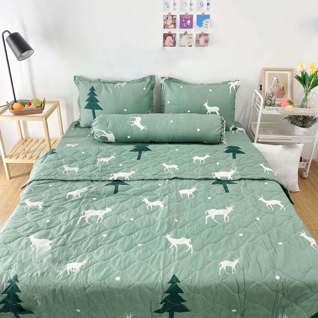 Chăn hè Cotton Poly - Mềm hè trần bông 2 mặt - Chất vải mềm mịn mát - Kích thước 1M8x2M - Ga gối NguyetBedding