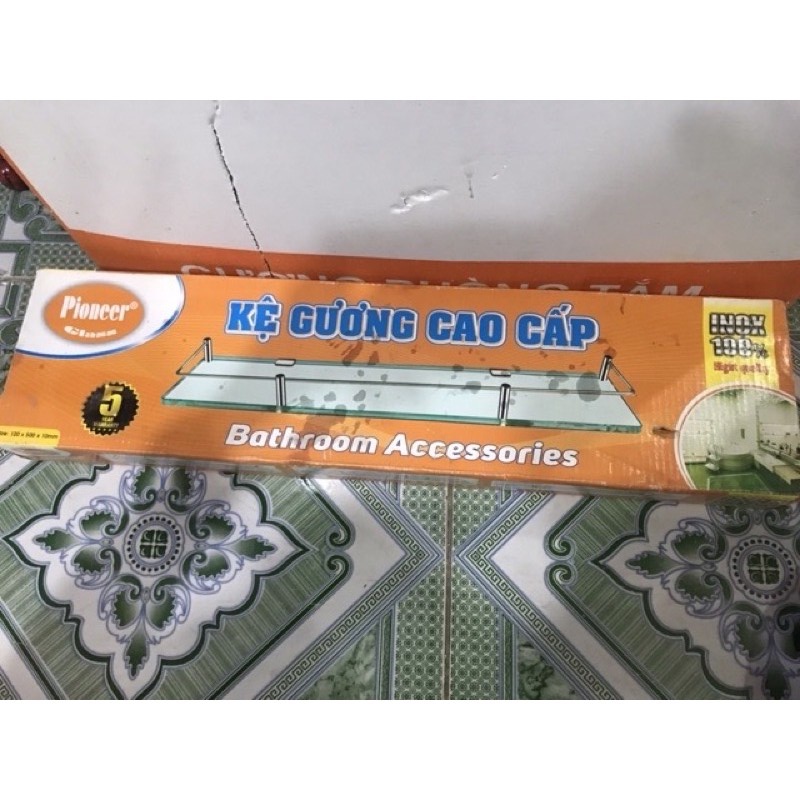 combo gương và kệ kính inox cao cấp