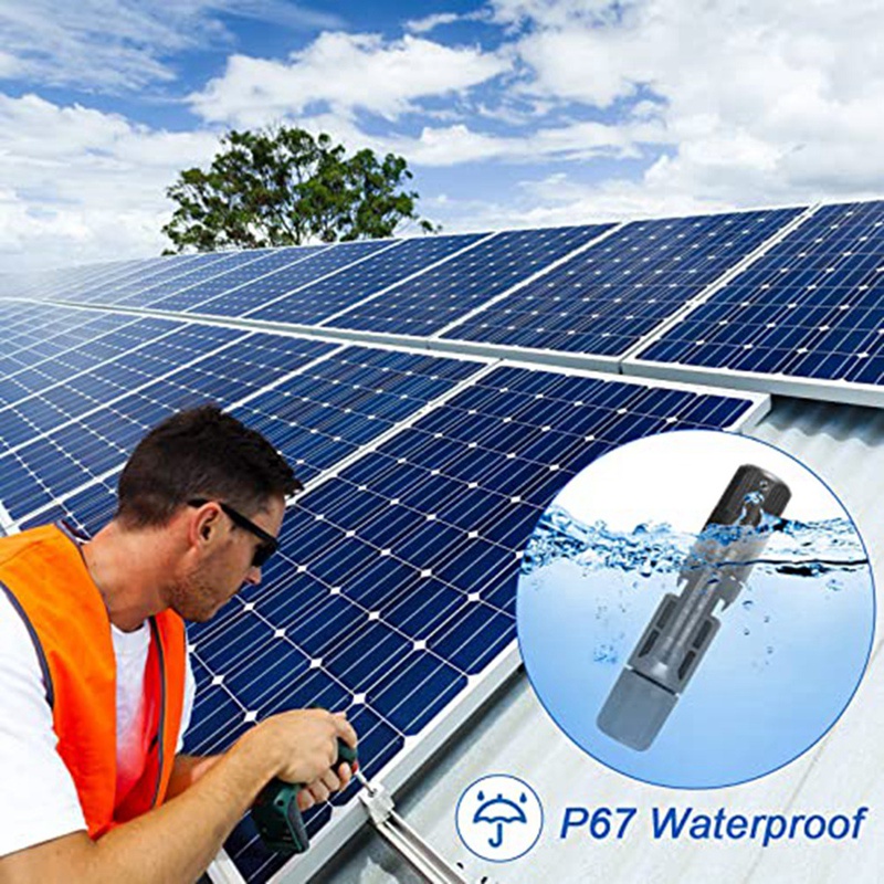 Bộ 50 Cặp Đầu Nối Dây Cáp Tấm Pin Năng Lượng Mặt Trời Chống Nước IP67