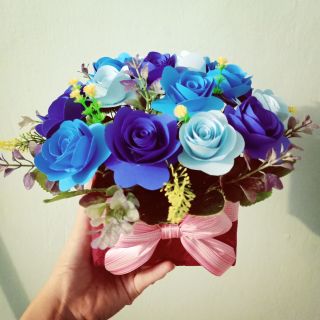 Chậu hoa hồng giấy mỹ thuật cao cấp 20 bông