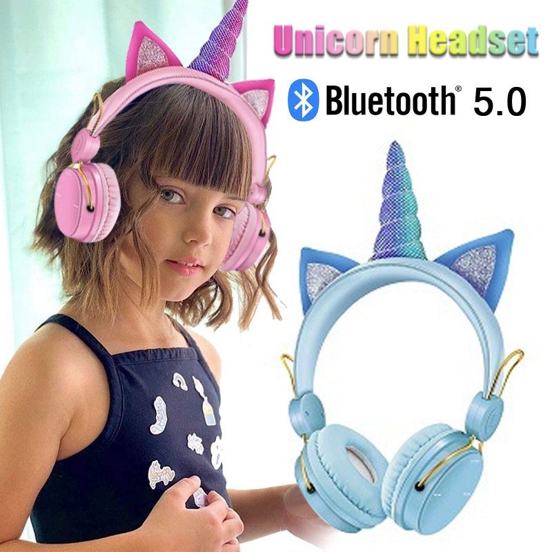 Tai nghe không dây cho bé gái Tai nghe Unicorn Tai nghe Bluetooth Tai nghe Bluetooth có mic dành cho con gái Quà tặng sinh nhật Tai nghe điện thoại thông minh