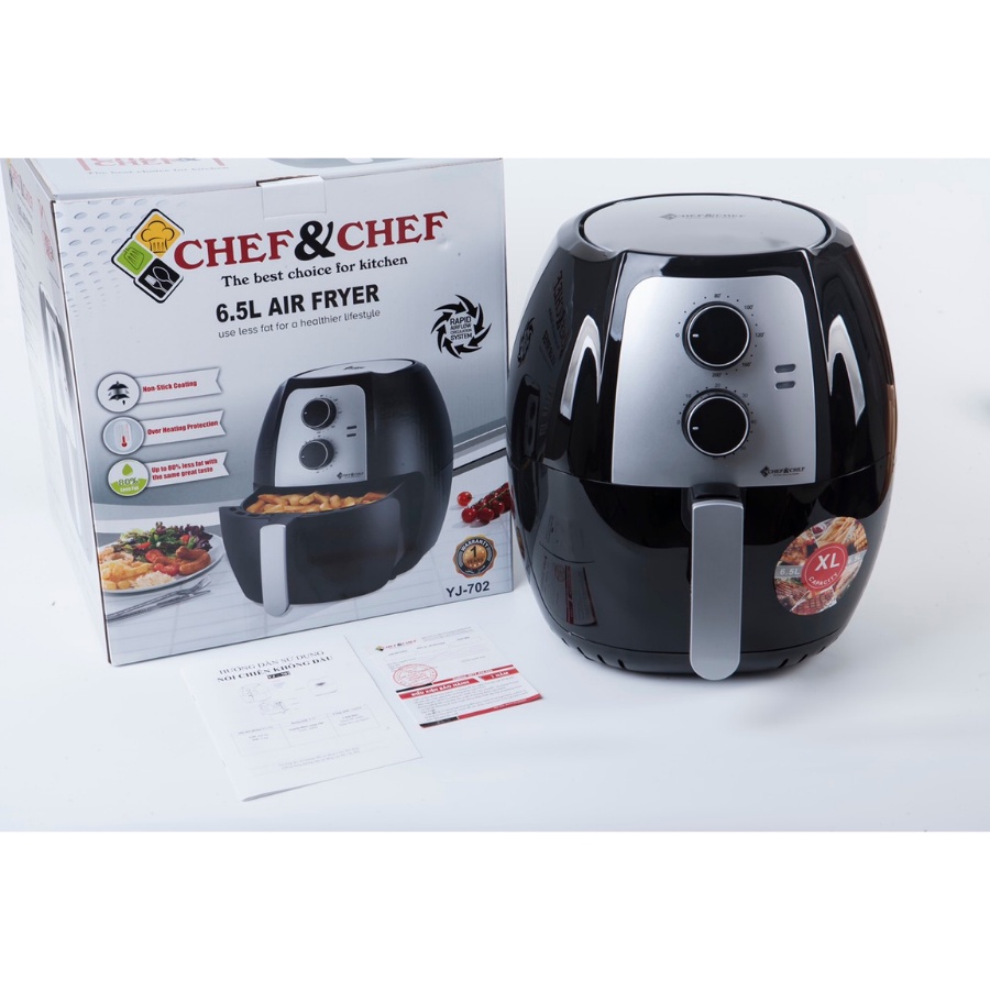 [Hàng Loại 1] Nồi chiên không dầu chính hãng chef&amp;chef 6,5L