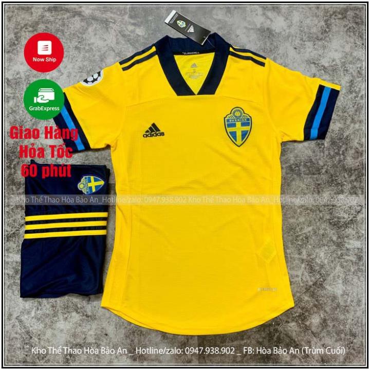 Freeship_ Bộ Quần Áo Bóng Đá Đội tuyển Thụy Điển cao cấp mới nhất / áo tuyển Thụy Điển 2021  ྇