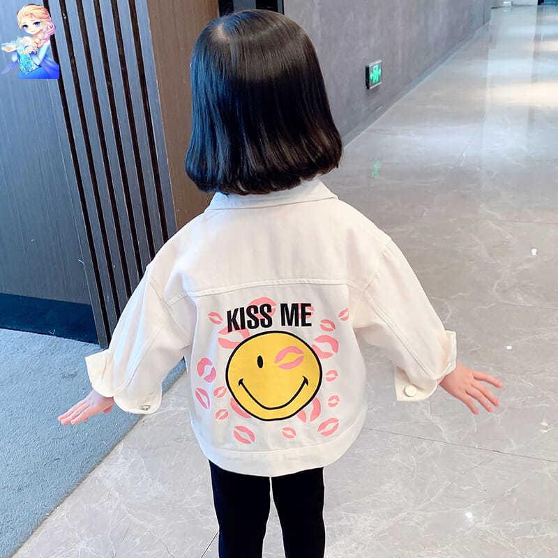 Áo Khoác Denim Thời Trang Xuân Thu Dành Cho Bé Gái Phong Cách Mới 2022