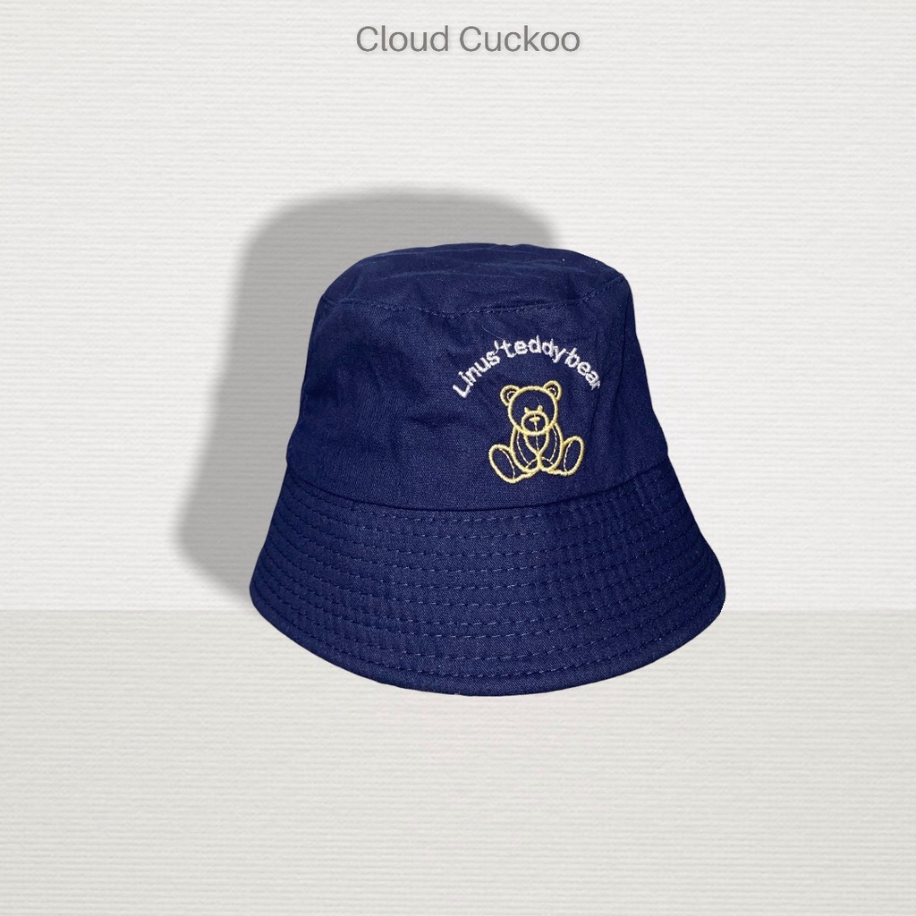 Mũ Bucket Thêu Hình Gấu Bear Teddy Nâu Phom Mũ Bé Cho Bạn Nũ Đầu Nhỏ - Mã Số: MBK01873