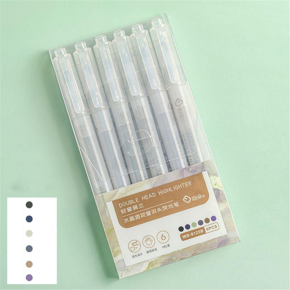 PINEVN Bộ 6 Bút Đánh Dấu Hai Đầu Dùng Vẽ Graffiti Cho Văn Phòng