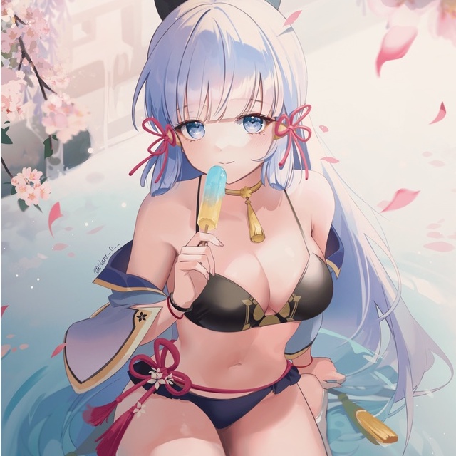 Keycap Genshin Impact nhân vật Kamisato Ayaka nhựa PBT, profile Cherry, in Dye Sub, 137 nút phù hợp các loại layout