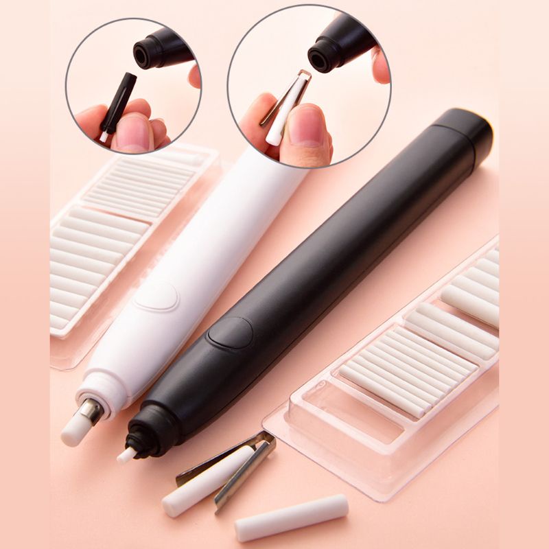 Cục Tẩy Bút Chì Điện Kèm 20 Lõi Thay Thế Dành Cho Trẻ Em Vẽ Phác Thảo