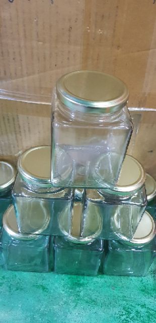 20 hủ thủy tinh vuông nắp thiếc 500ml