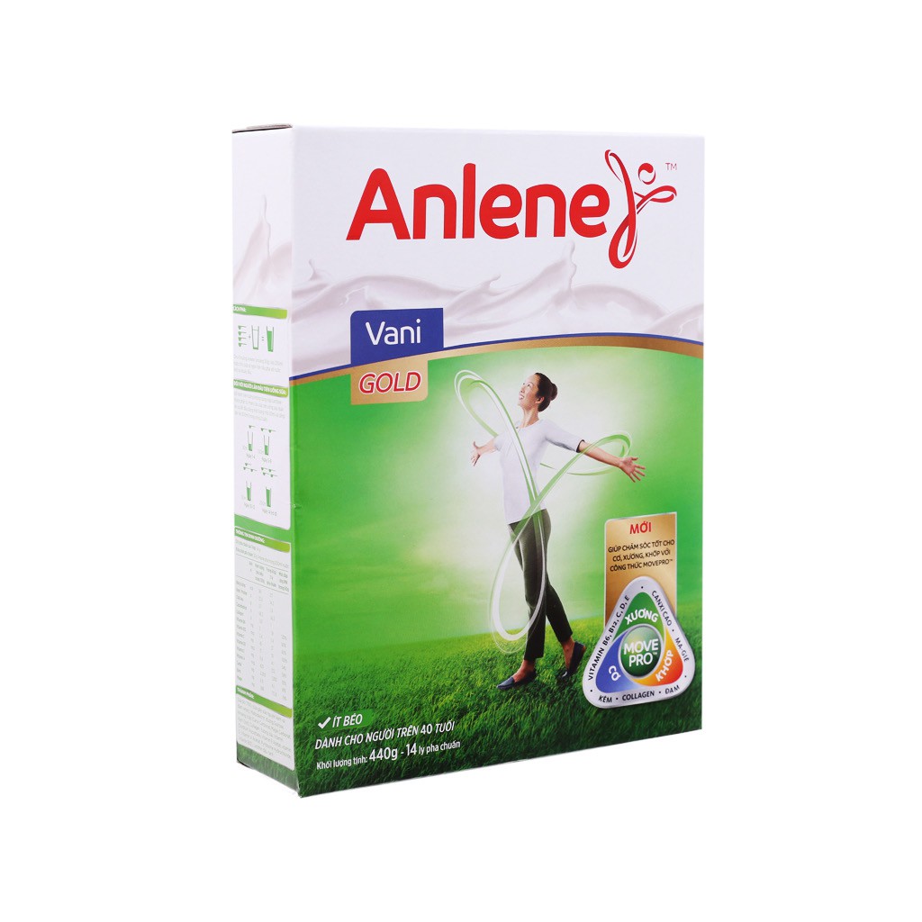 Sữa bột Anlene Gold Movepro vani hộp 440g (trên 40 tuổi)