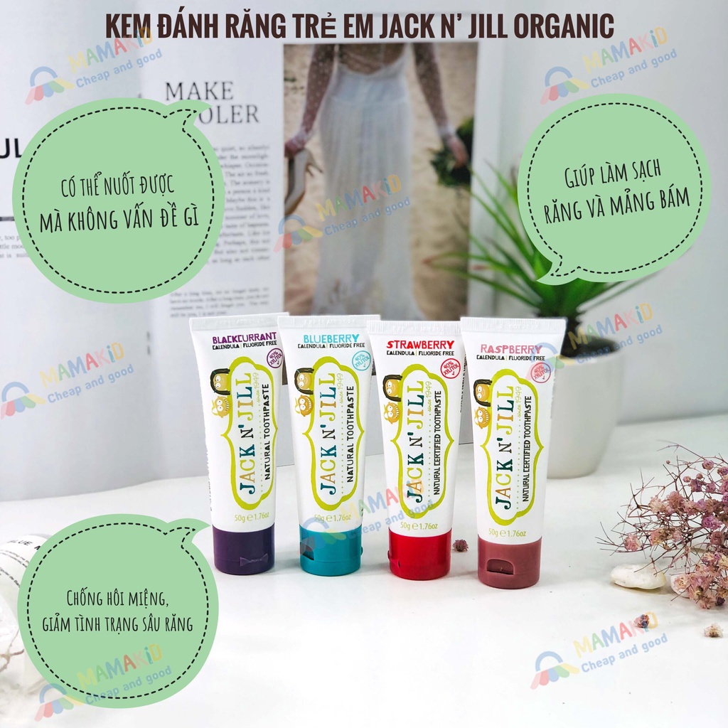 Kem đánh răng hữu cơ Jack n' Jill nhiều vị