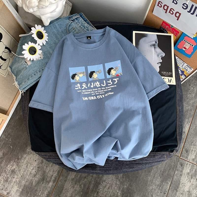 Áo phông tay lỡ form rộng unisex nam nữ, taobao 1688