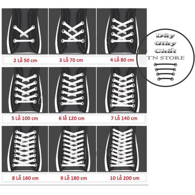 Dây giày dẹt loại 2 lớp - Dây giày thể thao kích thước 1m2-1m6 (Bán theo cặp)