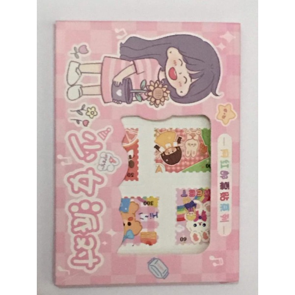 1 HỘP -12 TẤM STICKER TEM THƯ TRANG TRÍ SỔ TAY ĐỒ LƯU NIỆM