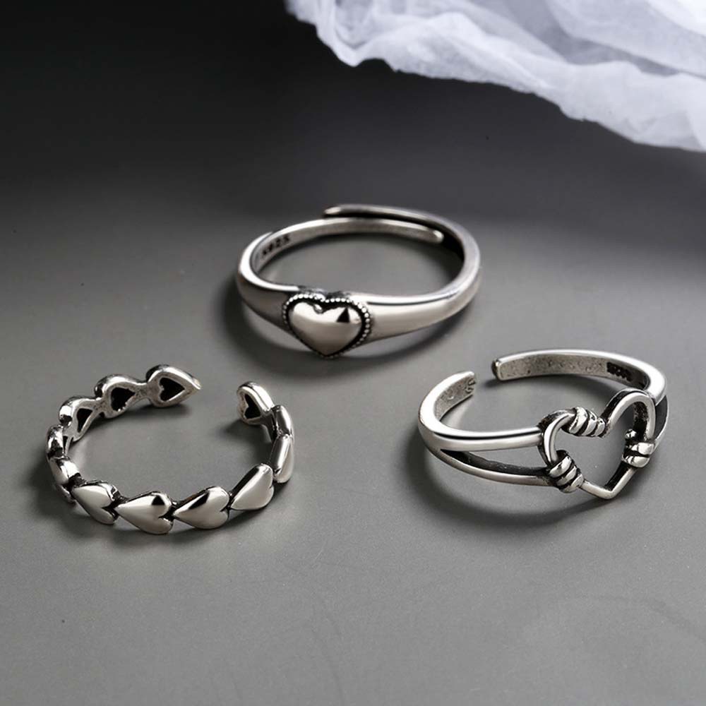 Nhẫn Hở Hình Trái Tim Đơn Giản Phong Cách Hàn Quốc Cổ Điển Thời Trang Cho Nữ