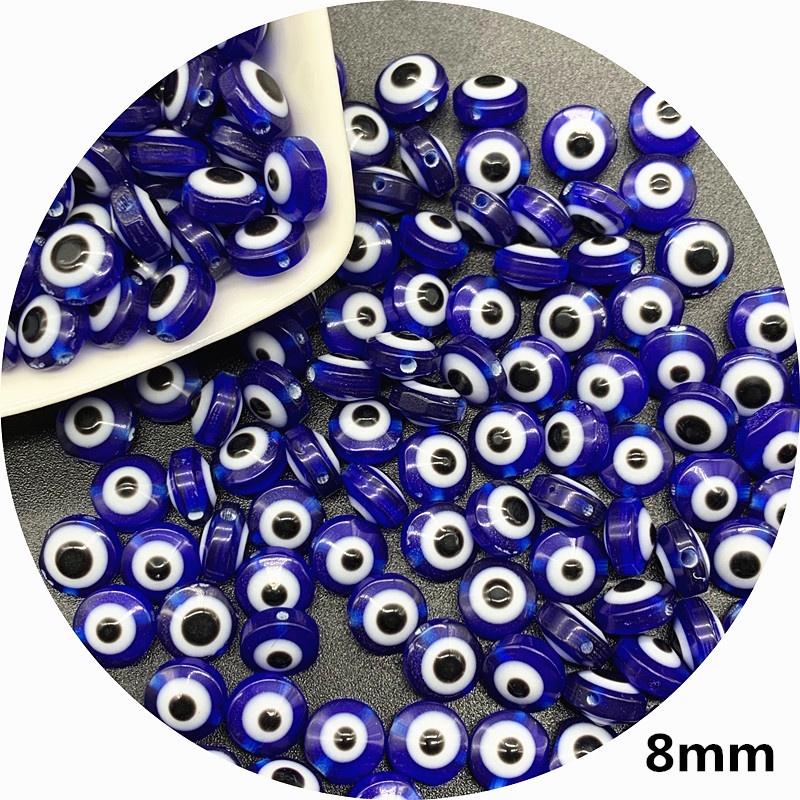 Hạt Mắt Quỷ Xanh 6Mm/8mm/10mm/12mm Làm Trang Sức