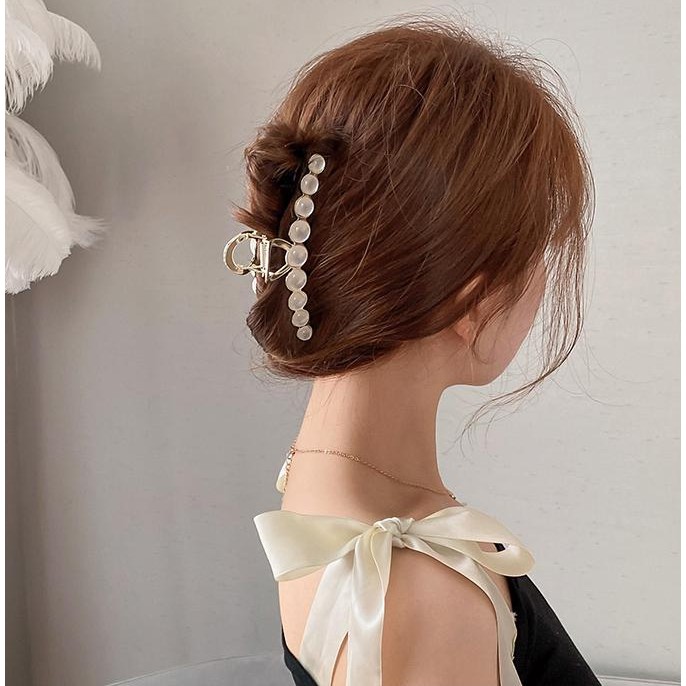 Kẹp Tóc Kim Loại Đính Ngọc Trai Xinh Xắn Dành Cho Nữ