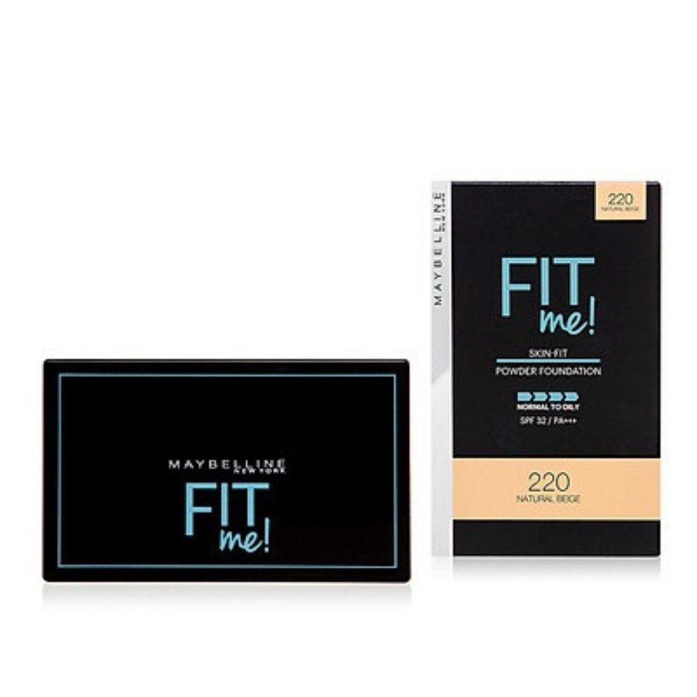 Phấn Nền Maybelline New York Fit Me Skin-Fit Powder Foundation Kiềm Dầu Chống Nắng SPF 32 PA+++ màu 220 Natural Beige 9g