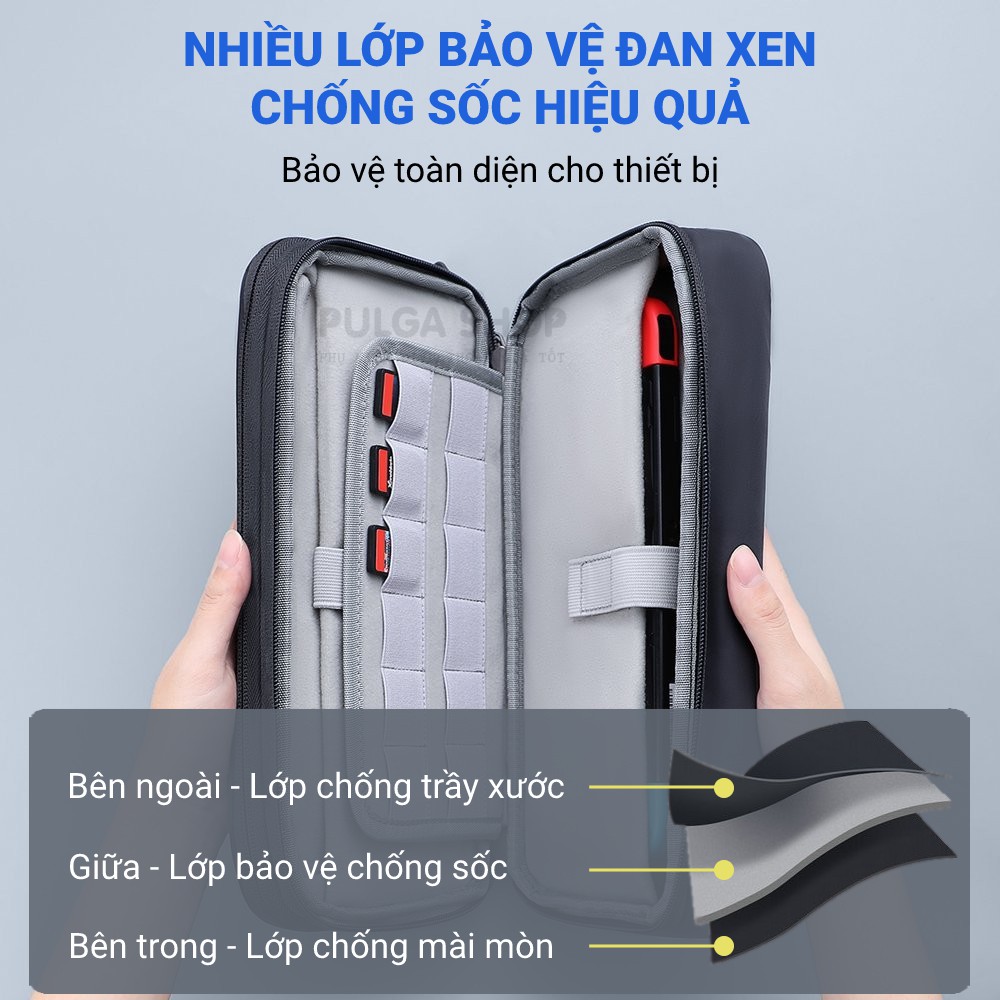 Túi Phụ Kiện Công Nghệ Chống Sốc, Chống Nước Baseus Đựng Cáp Sạc/ Tai Nghe/ USB Thẻ Nhớ/ Máy Chơi Game Nintendo Switch