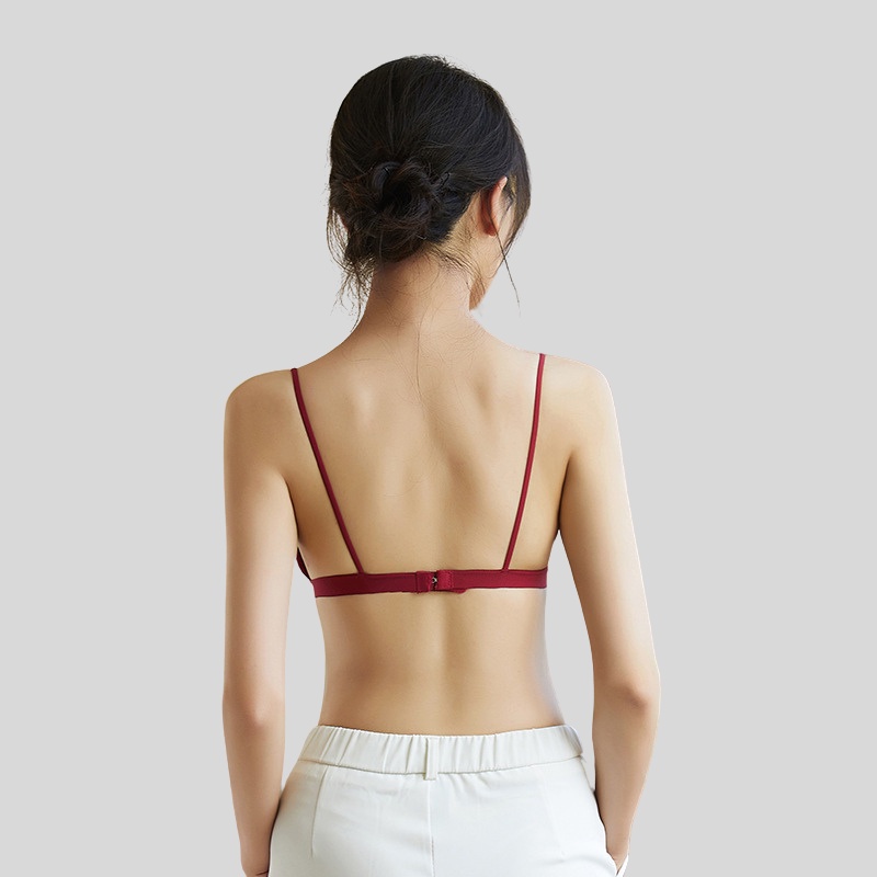 Áo Bra Thun nâng ngực phối viền chun kèm dây nhỏ điệu đà, Áo Ngực Nữ không gọng nâng ngực mềm mại CHICHI BRA 812