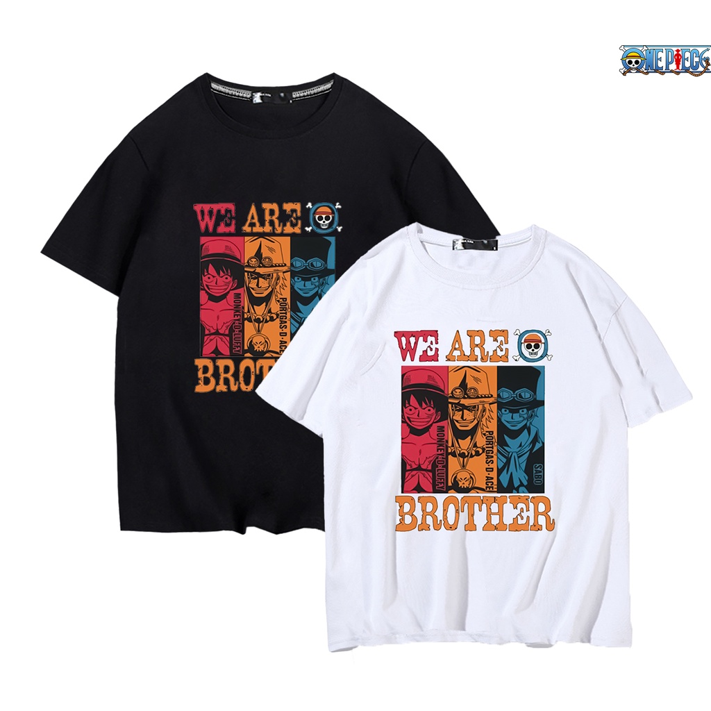 Áo phông unisex in One Piece bộ 3 hải tặc nhí ASL Luffy Ace Sabo OP35