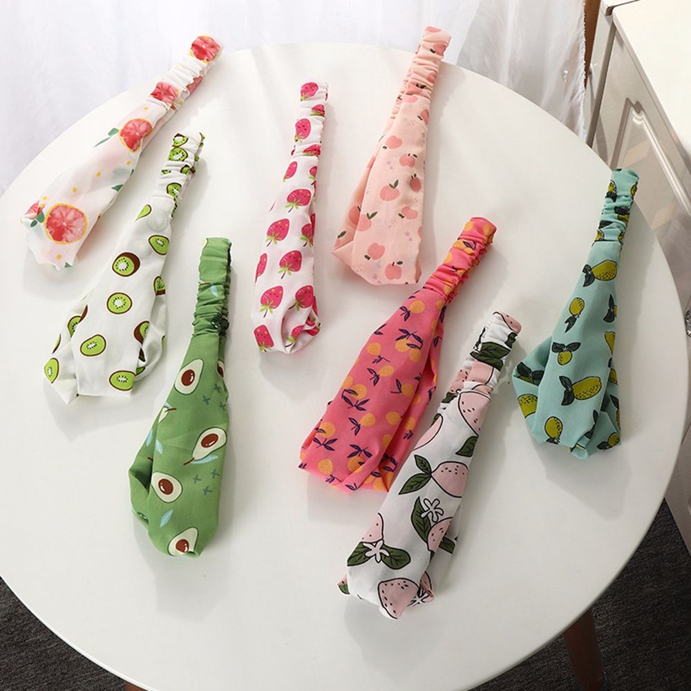 Băng Đô Vải Thắt Nút In Họa Tiết Trái Cây Phong Cách Bohemian Cổ Điển Thời Trang Mùa Hè Cho Nữ